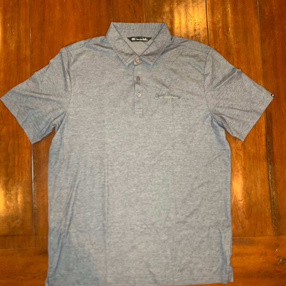 Travis Matthew Polo Shirt Mens L Gray Short Sleeves Stretch
